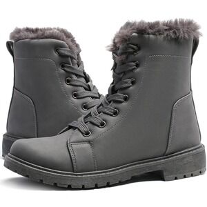 HEAWISH Ankle Winter Fur Lined Leather Boots Womens 8‎ Mocha